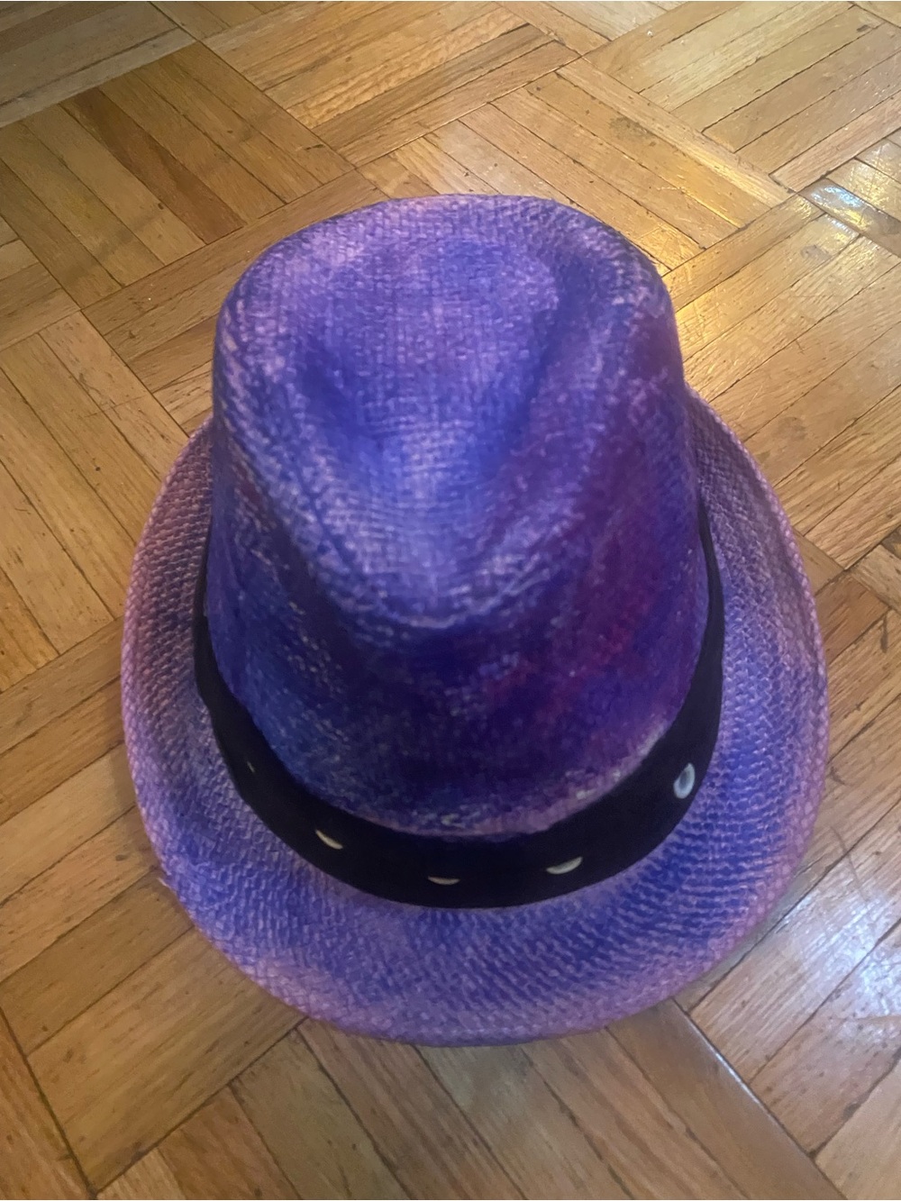Purple Fedora Hat with Black Band